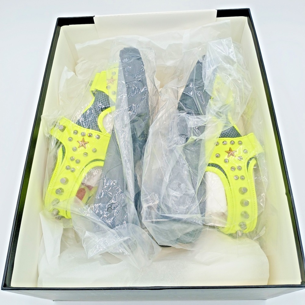 GUCCI SHOES MENS AGURU STUD‎ STAR LEATHER SANDALS YELLOW $1,150 Size 8 - Picture 9 of 12